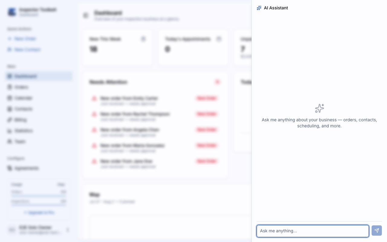 The sparkle AI Assistant button in the bottom-right corner and the open chat panel